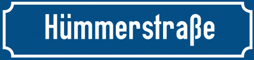 Straßenschild Hümmerstraße