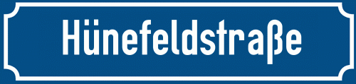Straßenschild Hünefeldstraße zum kostenlosen Download