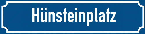 Straßenschild Hünsteinplatz