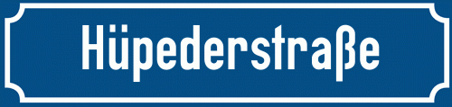 Straßenschild Hüpederstraße