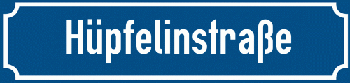 Straßenschild Hüpfelinstraße zum kostenlosen Download