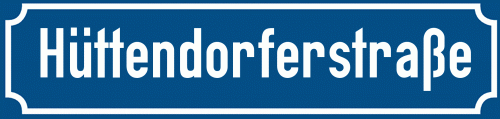 Straßenschild Hüttendorferstraße