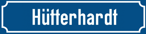 Straßenschild Hütterhardt