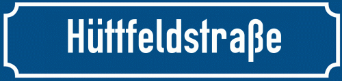 Straßenschild Hüttfeldstraße