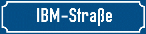 Straßenschild IBM-Straße