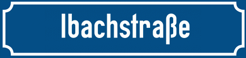 Straßenschild Ibachstraße