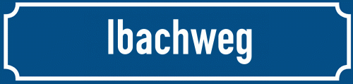 Straßenschild Ibachweg