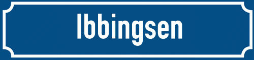 Straßenschild Ibbingsen