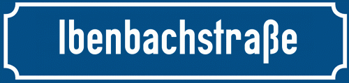 Straßenschild Ibenbachstraße zum kostenlosen Download