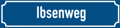 Straßenschild Ibsenweg