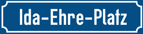Straßenschild Ida-Ehre-Platz