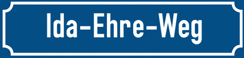 Straßenschild Ida-Ehre-Weg