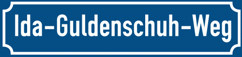 Straßenschild Ida-Guldenschuh-Weg