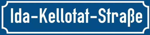 Straßenschild Ida-Kellotat-Straße