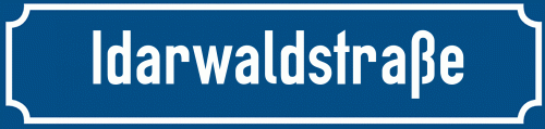 Straßenschild Idarwaldstraße