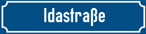 Straßenschild Idastraße