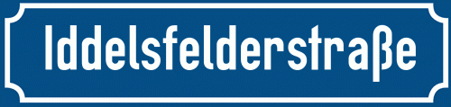 Straßenschild Iddelsfelderstraße