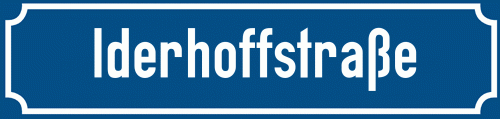 Straßenschild Iderhoffstraße