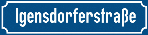 Straßenschild Igensdorferstraße zum kostenlosen Download