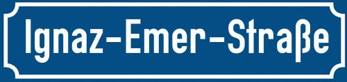 Straßenschild Ignaz-Emer-Straße