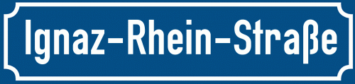 Straßenschild Ignaz-Rhein-Straße