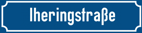 Straßenschild Iheringstraße zum kostenlosen Download