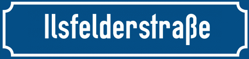 Straßenschild Ilsfelderstraße zum kostenlosen Download