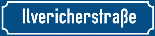 Straßenschild Ilvericherstraße zum kostenlosen Download