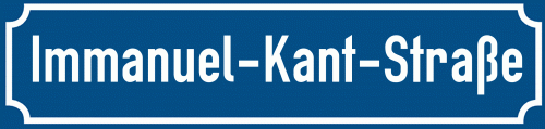 Straßenschild Immanuel-Kant-Straße