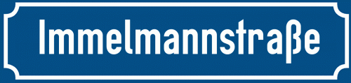 Straßenschild Immelmannstraße