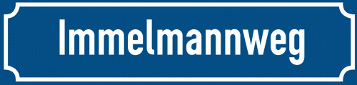 Straßenschild Immelmannweg