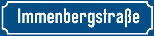 Straßenschild Immenbergstraße