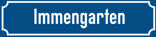 Straßenschild Immengarten zum kostenlosen Download
