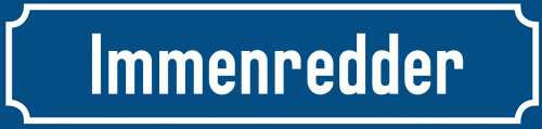 Straßenschild Immenredder