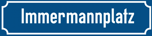 Straßenschild Immermannplatz zum kostenlosen Download