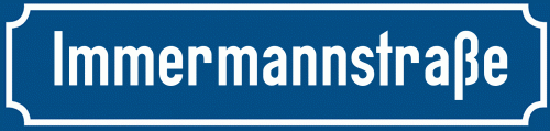 Straßenschild Immermannstraße zum kostenlosen Download