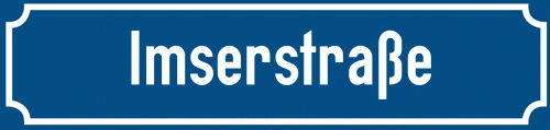 Straßenschild Imserstraße