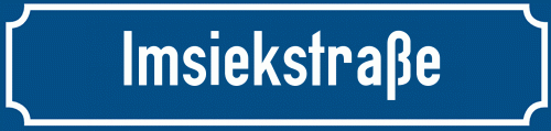 Straßenschild Imsiekstraße zum kostenlosen Download