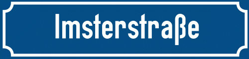 Straßenschild Imsterstraße