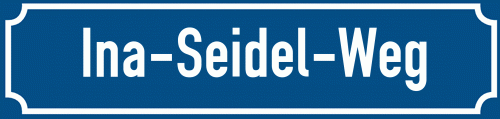 Straßenschild Ina-Seidel-Weg zum kostenlosen Download