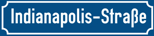 Straßenschild Indianapolis-Straße