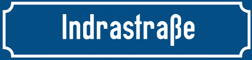 Straßenschild Indrastraße
