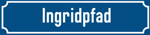 Straßenschild Ingridpfad zum kostenlosen Download