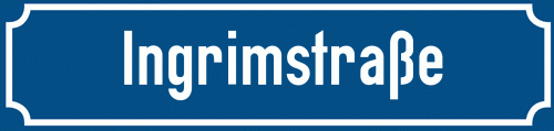 Straßenschild Ingrimstraße