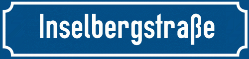 Straßenschild Inselbergstraße
