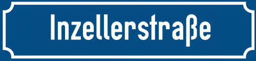 Straßenschild Inzellerstraße