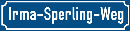 Straßenschild Irma-Sperling-Weg