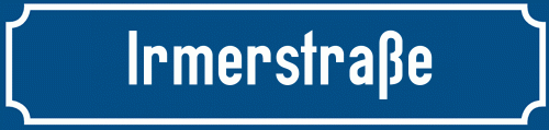 Straßenschild Irmerstraße zum kostenlosen Download