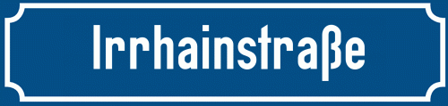 Straßenschild Irrhainstraße
