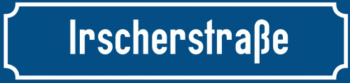 Straßenschild Irscherstraße